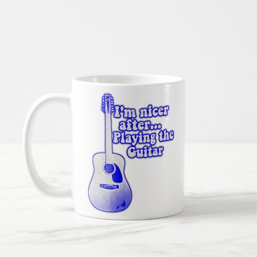 I'm nicer after playing the guitar koffiemok (Links)
