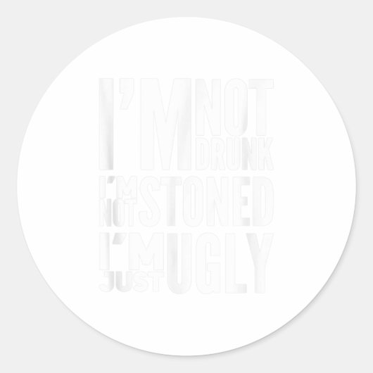 Im niet Drink TShirt Ronde Sticker (Voorkant)