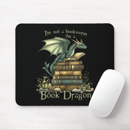 I'm Not A Bookworm I'm A Book Dragon  Muismat (Met muis)