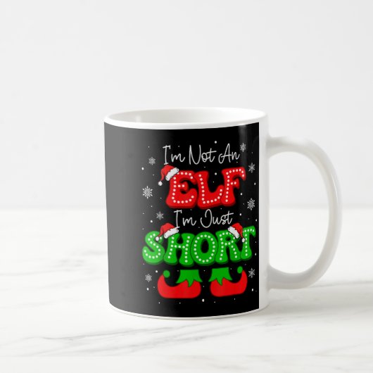 Im Not An Elf Just Short Funny Christmas Xmas Men Koffiemok (Rechts)