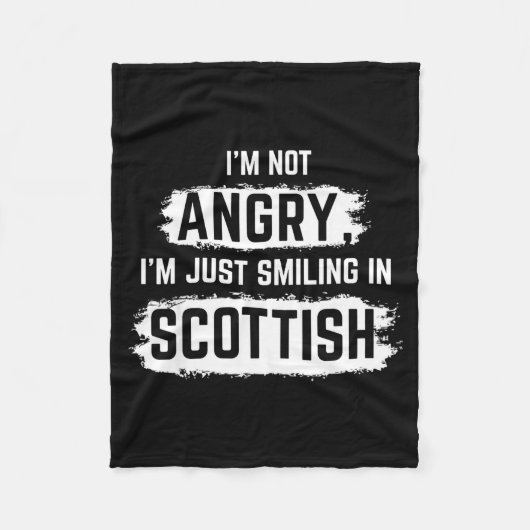 I'm Not Angry I'm Just Smiling In Scottish Dad Fun Fleece Deken (Voorkant)