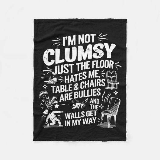 I'm Not Clumsy Funny Retro Saying Quote Fleece Deken (Voorkant)