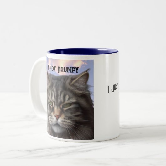 "I'm Not Grumpy" Mug de chat avec Mug design sarca (Devant gauche)