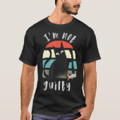 I'm not guilty Innocent Cat with knife  Halloween  T-shirt (Voorkant)