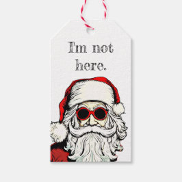 "I'm Not Here" WHIMSIGOTH label met kerstcadeaus Cadeaulabel