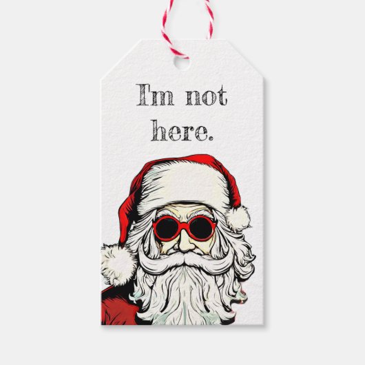 "I'm Not Here" WHIMSIGOTH label met kerstcadeaus Cadeaulabel (Voorkant)