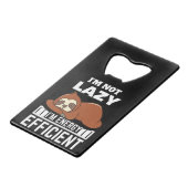 I'm Not Lazy I'm Energy Efficient Funny Sloth Kredietkaart Flessenopener (Voorkant Gekanteld)