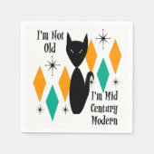 I'm Not Old I'm Mid Century Modern Funny Cat Stars Servet (Voorkant)