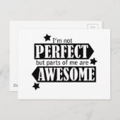 I'm Not Perfect but Awesome - Statement, Quotes Briefkaart (Voorkant / Achterkant)
