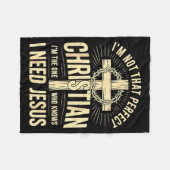 I'm Not That Perfect Christian Jesus  Fleece Deken (Voorkant (Horizontaal))