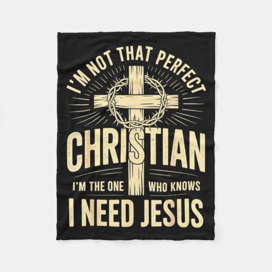 I'm Not That Perfect Christian Jesus  Fleece Deken (Voorkant)