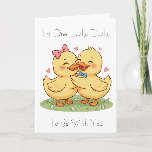I'm One Lucky Ducky Valentine's Day Card Kaart (Voorkant)