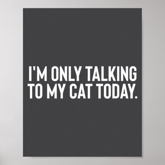 I'm Only Talking To My Cat Today  Poster (Voorkant)