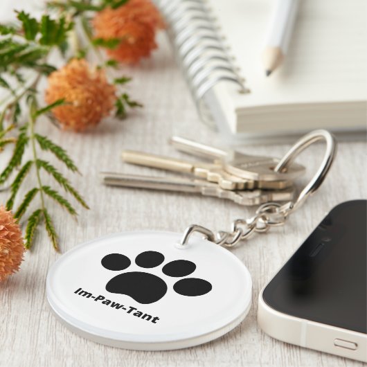 IM-PAW-Tant Circle dubbelzijdige acryl Sleutelhang Sleutelhanger (Voorkant Rechts)