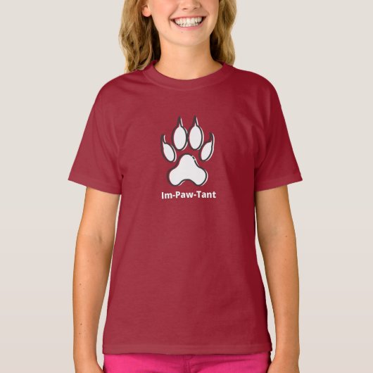 IM-paw-tant meisjes basic T-shirt (Voorkant)