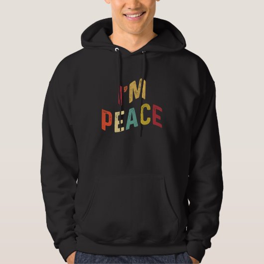 I'm Peace  I Come In Peace  Matching Couples Retro Hoodie (Voorkant)