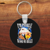 Im Pibble Wash My Belly Frenchie Bulldog  Sleutelhanger (Voorkant)