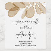 I'm Pregnant New Baby Pregnancy Announcement Aunty Wijn Etiket (Enkel label)