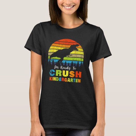 Im Ready Crush Kindergarten Dinosaur terug naar Sc T-shirt (Voorkant)