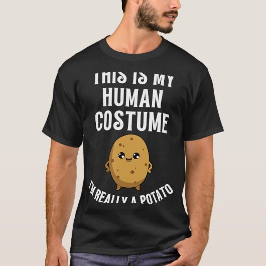 I'm Really A Potato Halloween Potato costume T-shirt (Voorkant)
