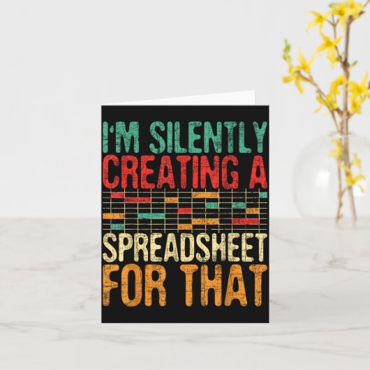 I'm Silently Creating A Spreadsheet - Actuary Stat Kaart (Gele Bloem)