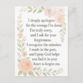 I'm Sorry/Apology\ Forgiveness Floral  Briefkaart