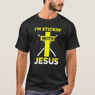Im Stickin Met Jezus Drummer Drum Set Muziek T-shirt