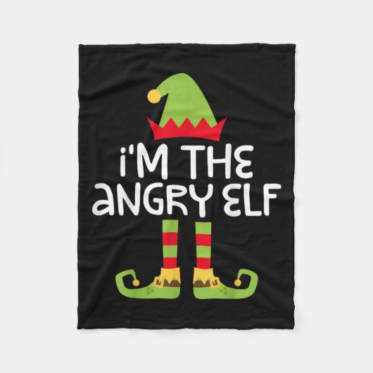I'm The Angry Elf Matching Christmas Elf Shirt Fleece Deken (Voorkant)