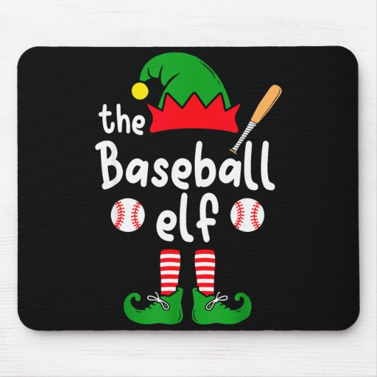 I'm The Baseball Elf Christmas Family Matching Paj Muismat (Voorkant)
