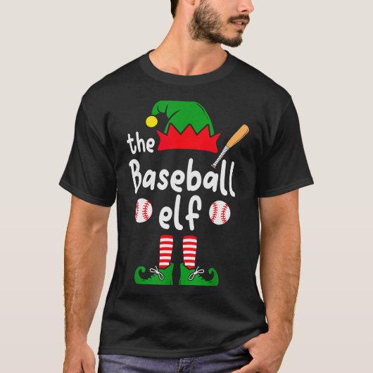 I'm The Baseball Elf Christmas Family Matching Paj T-shirt (Voorkant)