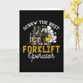 I'm The Best Forklift Operator Driver Worker Truck Kaart (Gele Bloem)