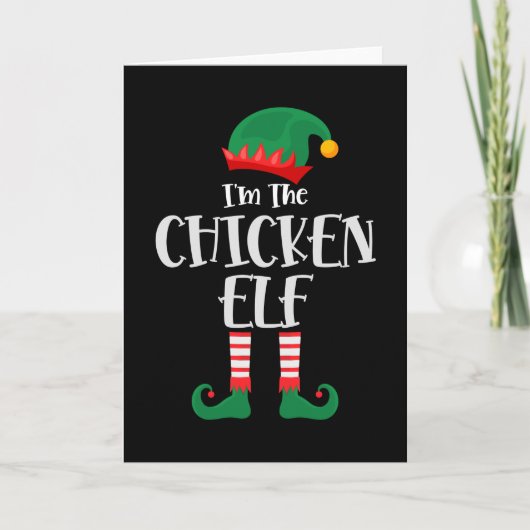 Im the Chicken Elf Matching Kerstmis Kaart (Voorkant)