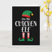 Im the Chicken Elf Matching Kerstmis Kaart (Gele Bloem)