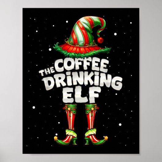 I'm The Coffee Drinking Elf Family Matching Group  Poster (Voorkant)