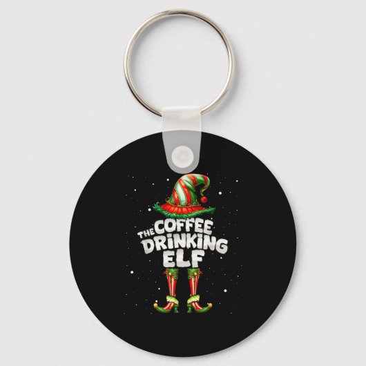 I'm The Coffee Drinking Elf Family Matching Group Sleutelhanger (Voorkant)