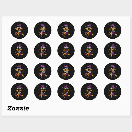 I'm The Crazy Witch Funny Halloween Matching Group Ronde Sticker (Vel)