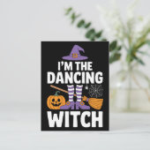I'm The Dancing Witch | Halloween Party Fun Briefkaart (Staand voorkant)