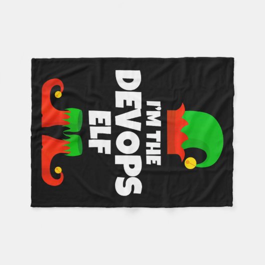I'm The Devops Elf Family Pajama Christmas Enginee Fleece Deken (Voorkant (Horizontaal))