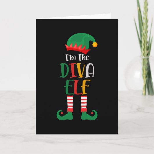 Im The Diva Elf Matching Kerstmis 2021 Kaart (Voorkant)