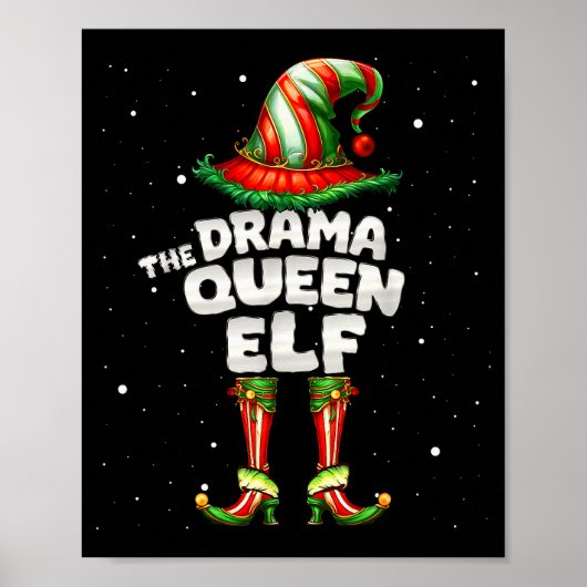 I'm The Drama Queen Elf Family Matching Group Chri Poster (Voorkant)