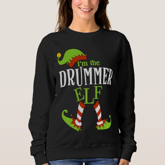 I'm The DRUMMER Elf Family Group Matching PJ Chris Trui (Voorkant)