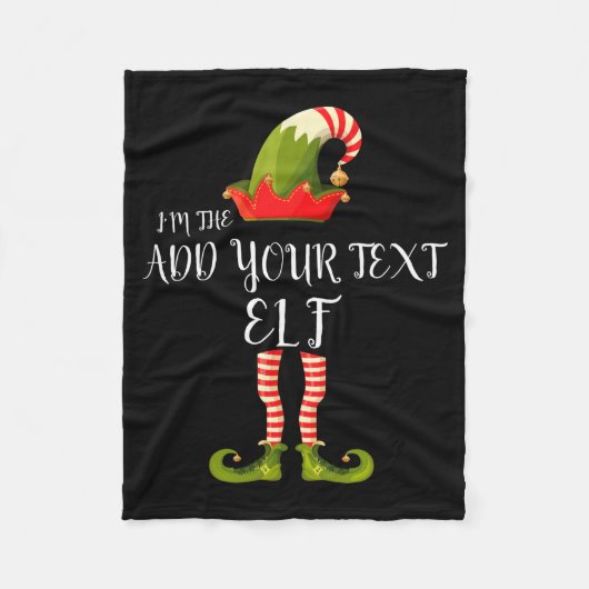 Im The Elf Add Your Text Christmas Fleece Deken (Voorkant)