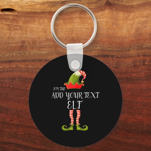 Im The Elf Add Your Text Christmas Sleutelhanger (Voorkant)