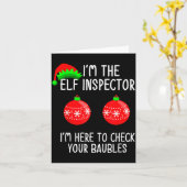 I'm The Elf Inspector Funny Baubles Christmas Elf Kaart (Gele Bloem)