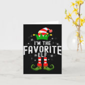 I'm The Favorite Elf Christmas Family Pjs Costume Kaart (Gele Bloem)