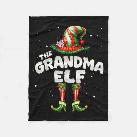 I'm The Grandma Elf Family Matching Group Christma Fleece Deken (Voorkant)