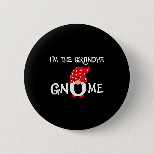 I'm The Grandpa Gnome Funny Christmas Gnome Ronde Button 5,7 Cm (Voorkant)