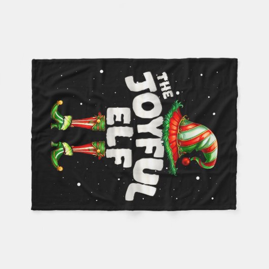I'm The Joyful Elf Family Matching Group Christmas Fleece Deken (Voorkant (Horizontaal))