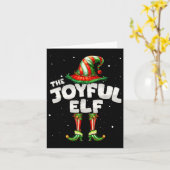I'm The Joyful Elf Family Matching Group Christmas Kaart (Gele Bloem)