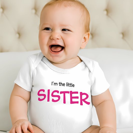I'm the Little Sister Modern Colorful Boy's Baby Romper